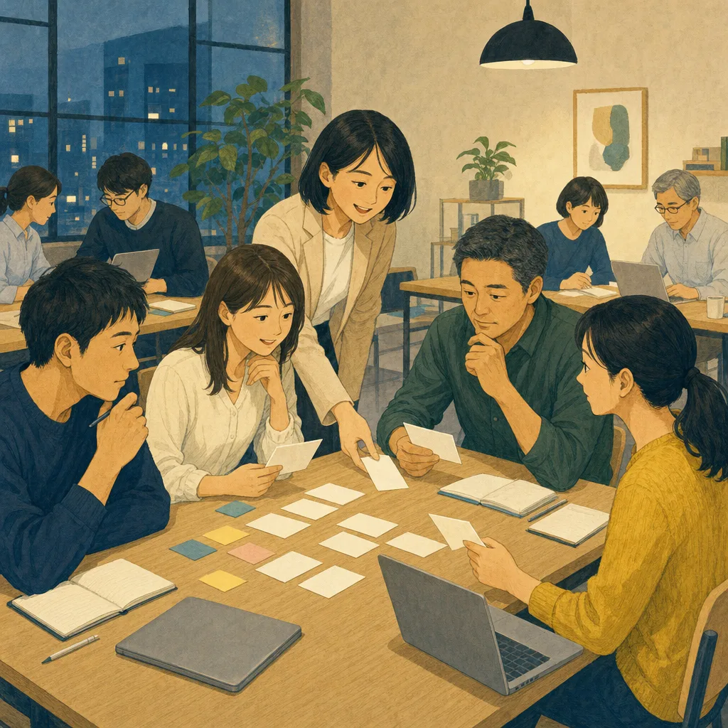 社会人学習に取り組む日本人（編集記事向け）。社会人学習、学び直し、リスキリング、成人教育の記事向け素材です。