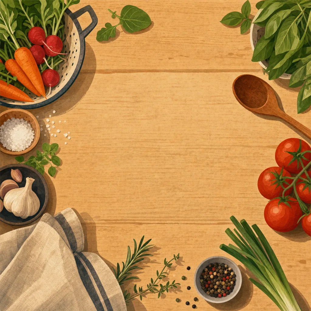 家庭料理を表す料理背景（正方形デザイン）。料理背景、家庭料理、レシピ、食品記事向け素材です。