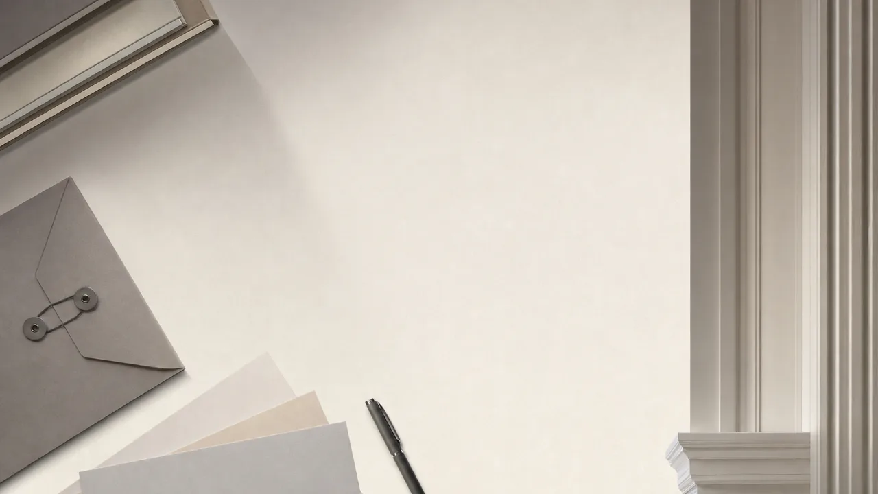 信頼感のある法律相談背景（横長・余白背景）。法律背景、士業、相談、信頼感の記事や案内に使える商用素材です。