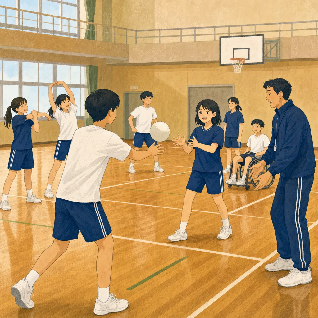部活動に励む日本人中高生（編集記事向け）。部活動、中学生、高校生、チームワークの記事向け素材です。
