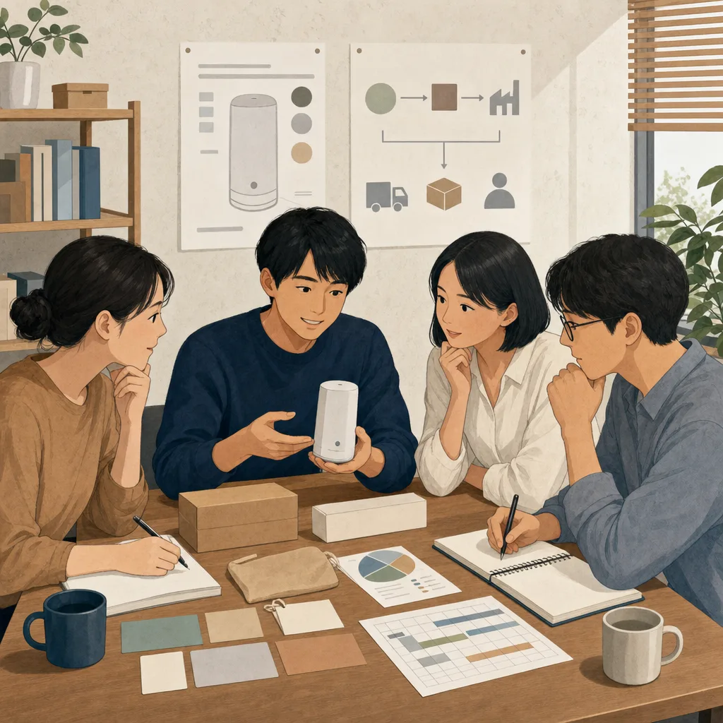 クラウドファンディングを計画する日本人（編集記事向け）。クラウドファンディング、資金調達、プロジェクト、商品開発の記事や案内に使える商用素材です。