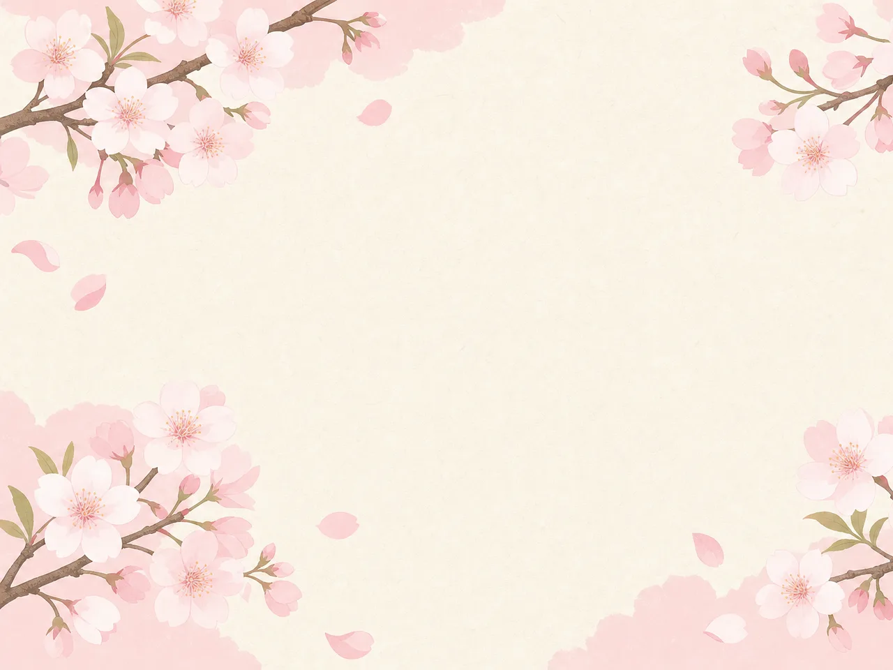 上品な桜背景（フレームイラスト）。桜背景、春、花、和風デザイン向け素材です。