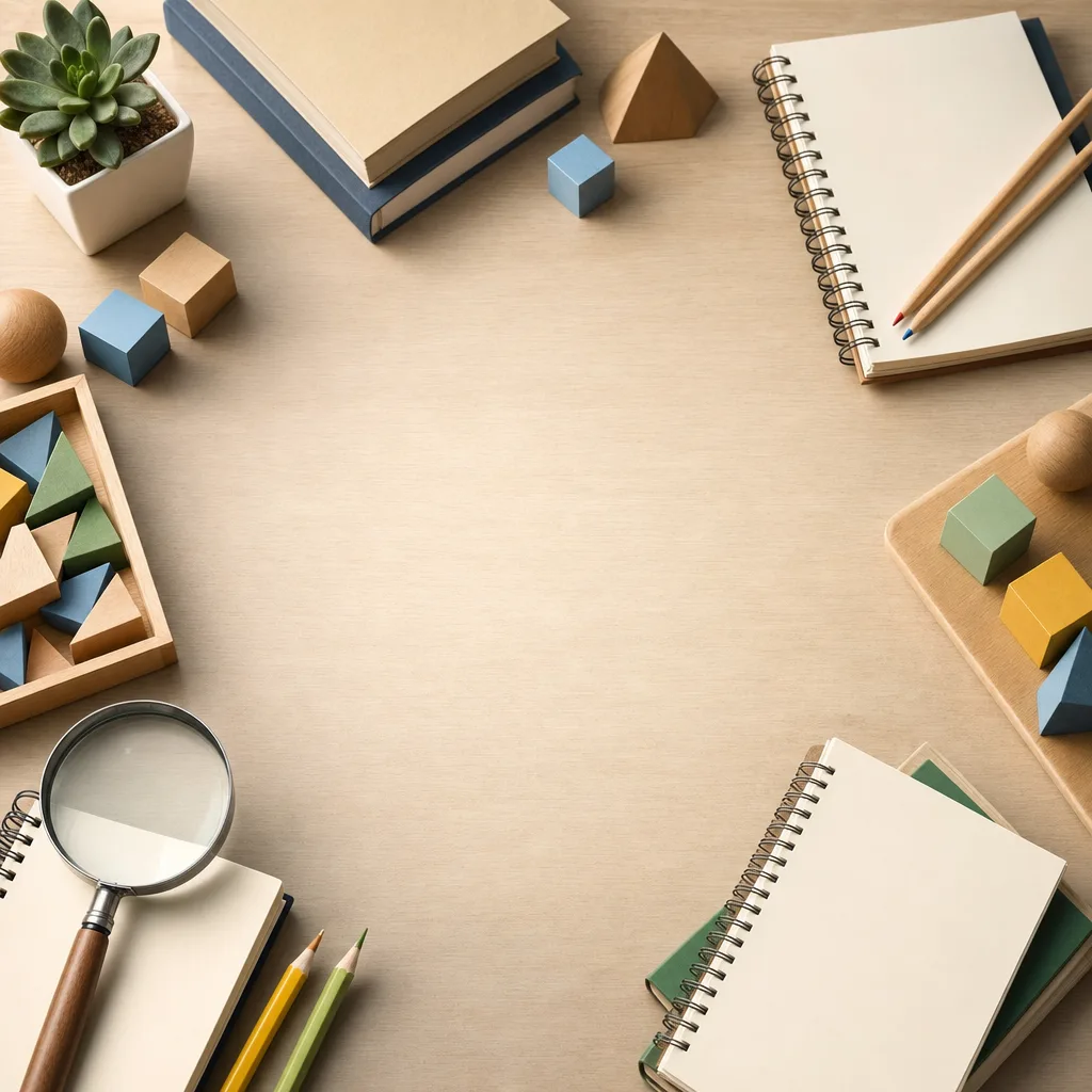 学びを表す教育背景（立体ディスプレイ）。教育背景、学習、学校、教材デザイン向け素材です。