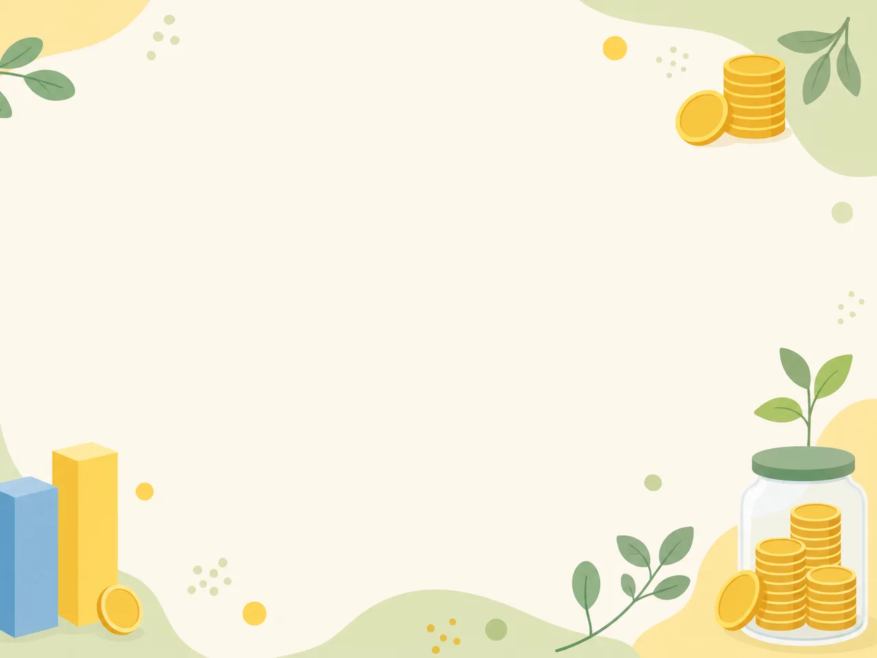 堅実な金融背景（フレームイラスト）。金融背景、資産形成、経済、ビジネス向け素材です。