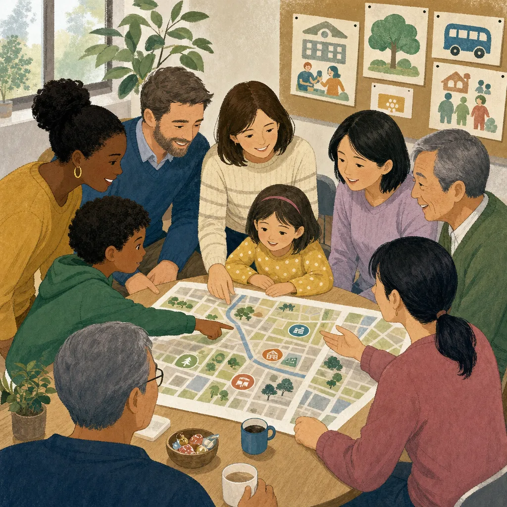 地域で暮らす外国人家族（編集記事向け）。外国人家族、多文化共生、地域生活、子育ての記事向け素材です。