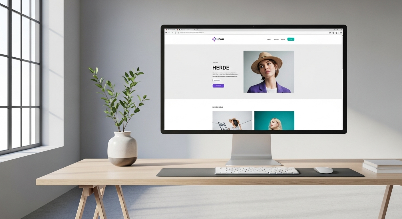 Modern website design on a laptop