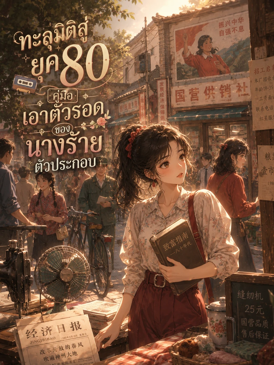 ปก [จบแล้ว] ทะลุมิติสู่ยุค 80: คู่มือเอาตัวรอดของนางร้ายตัวประกอบ