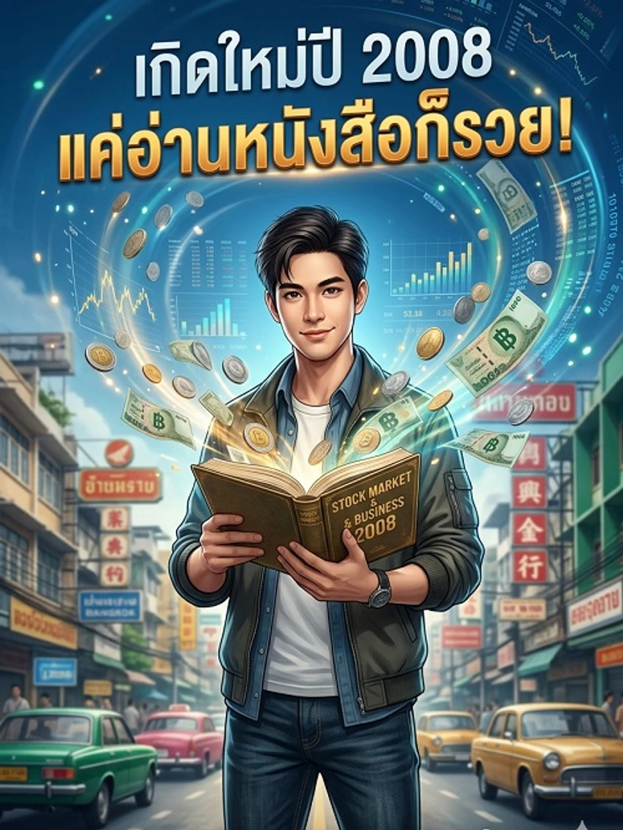 ปก เกิดใหม่ปี 2008 แค่อ่านหนังสือก็รวย!