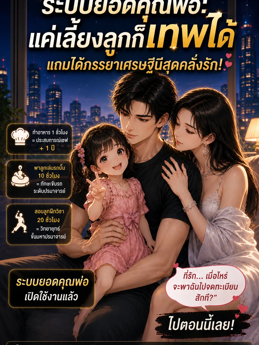 ปก ระบบยอดคุณพ่อ: แค่เลี้ยงลูกก็เทพได้ แถมได้ภรรยาเศรษฐีนีสุดคลั่งรัก! (The Goddess Brings The Baby To The House, Awakening The Daddy System!)