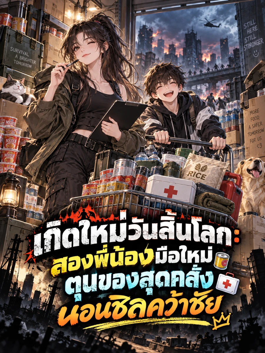 ปก (จบแล้ว) เกิดใหม่วันสิ้นโลก: สองพี่น้องมือใหม่ตุนของสุดคลั่ง นอนชิลคว้าชัย