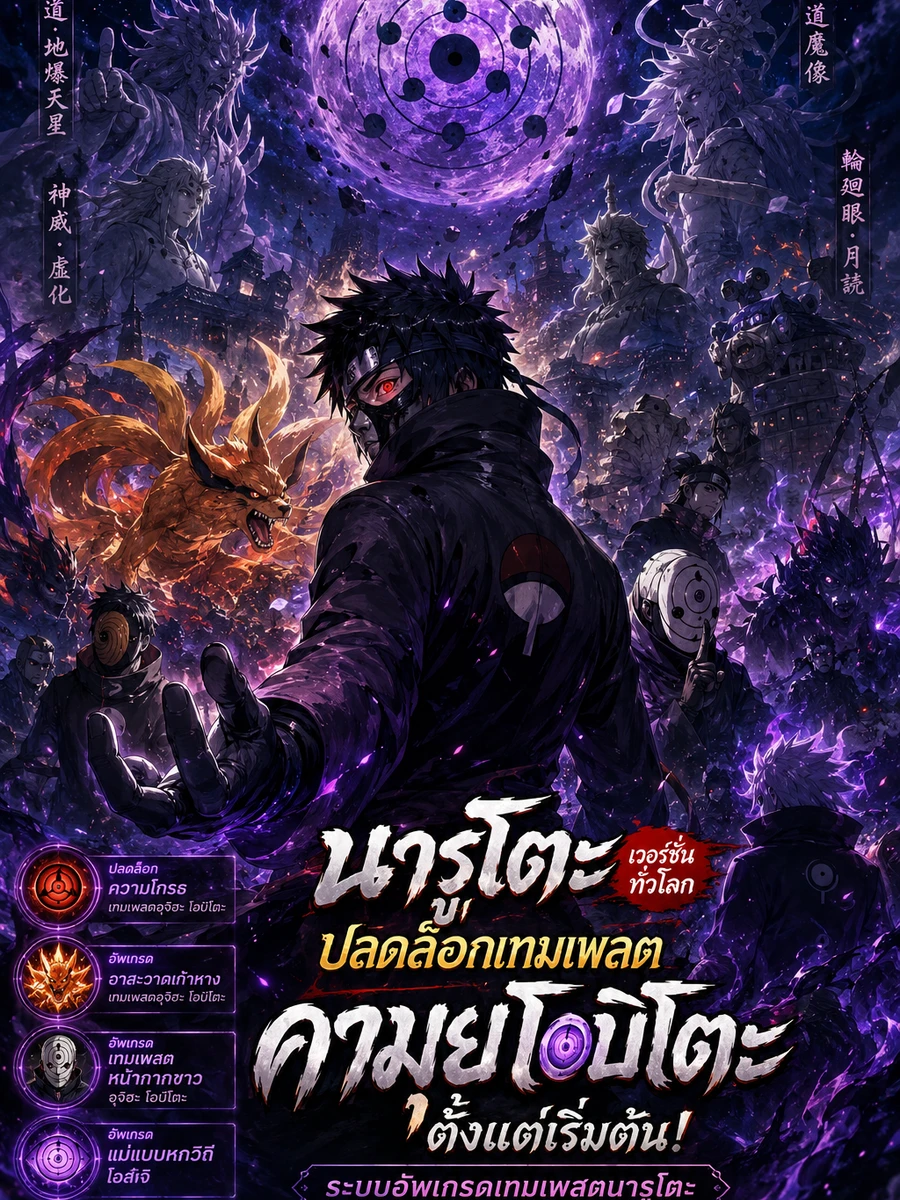 ปก โลกกลายเป็นโลกนารุโตะ: เริ่มต้นด้วยการปลดล็อกเทมเพลตโอบิโตะคามุอิ