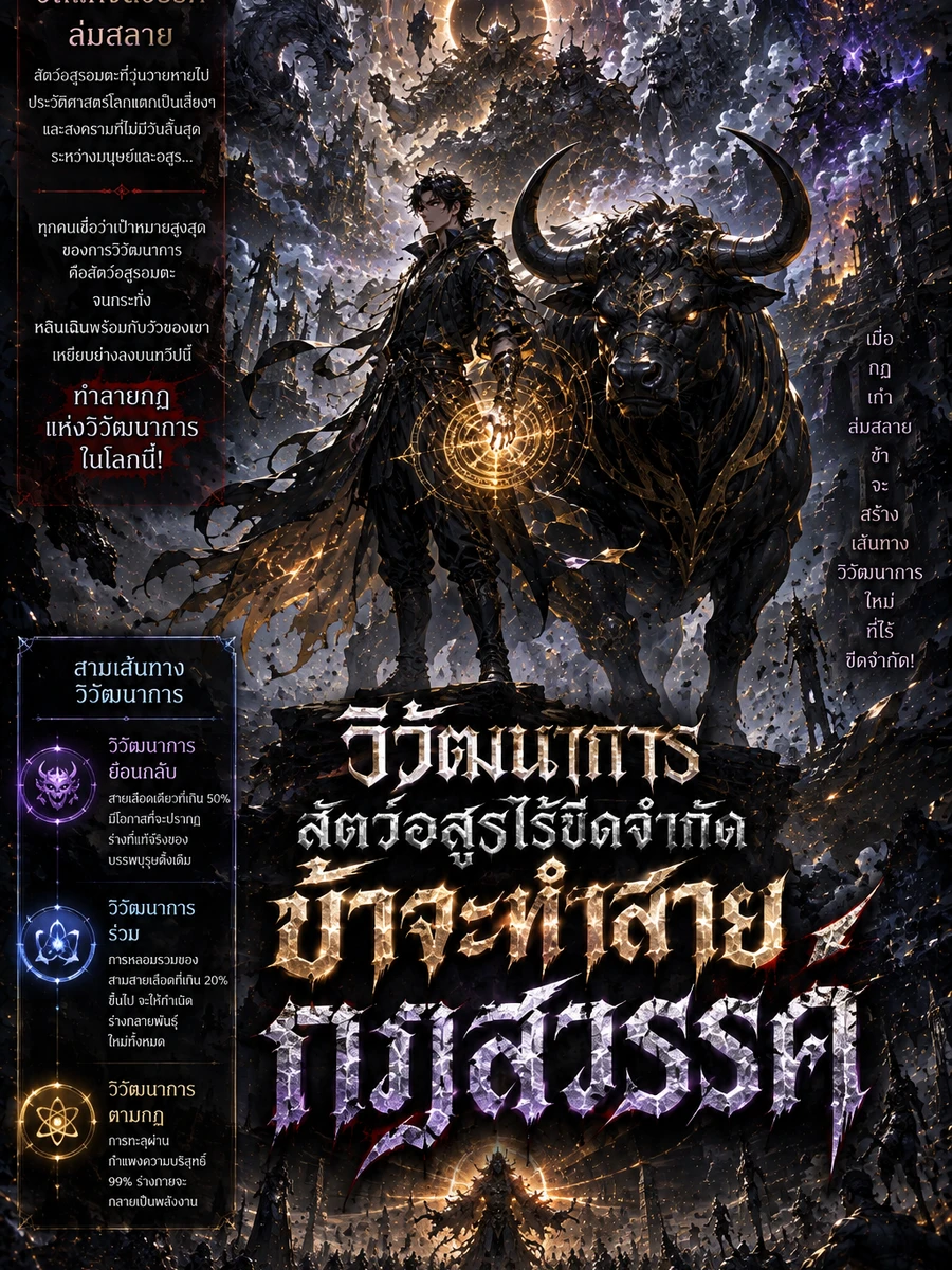 ปก วิวัฒนาการสัตว์อสูรไร้ขีดจํากัด ข้าจะทําลายกฎสวรรค์