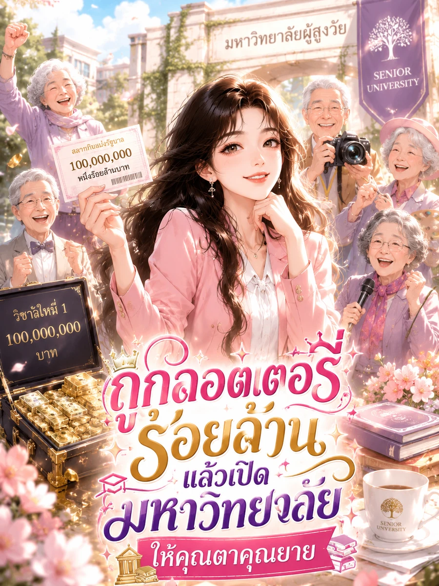 ปก ถูกลอตเตอรี่ร้อยล้าน แล้วเปิดมหาวิทยาลัยให้คุณตาคุณยาย