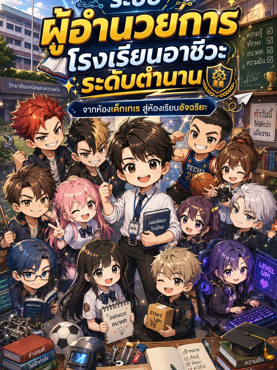 ปก ระบบผู้อํานวยการโรงเรียนอาชีวะปั้นเด็กกากสอบติดมหาลังดัง