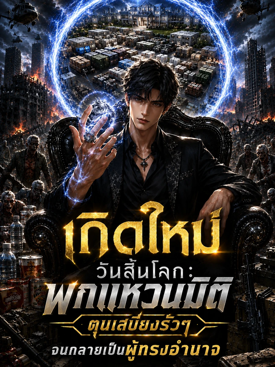 ปก เกิดใหม่วันสิ้นโลก : พกแหวนมิติตุนเสบียงรัว ๆ จนกลายเป็นผู้ทรงอํานาจ