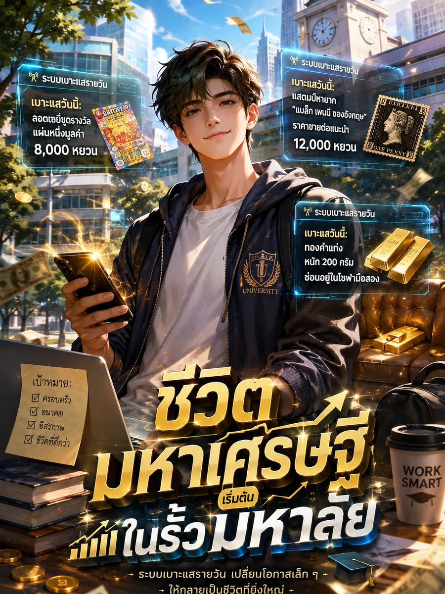 ปก [จบ] 👑 ระบบเบาะแสรายวัน ชีวิตมหาเศรษฐีเริ่มต้นในรั้วมหาลัย