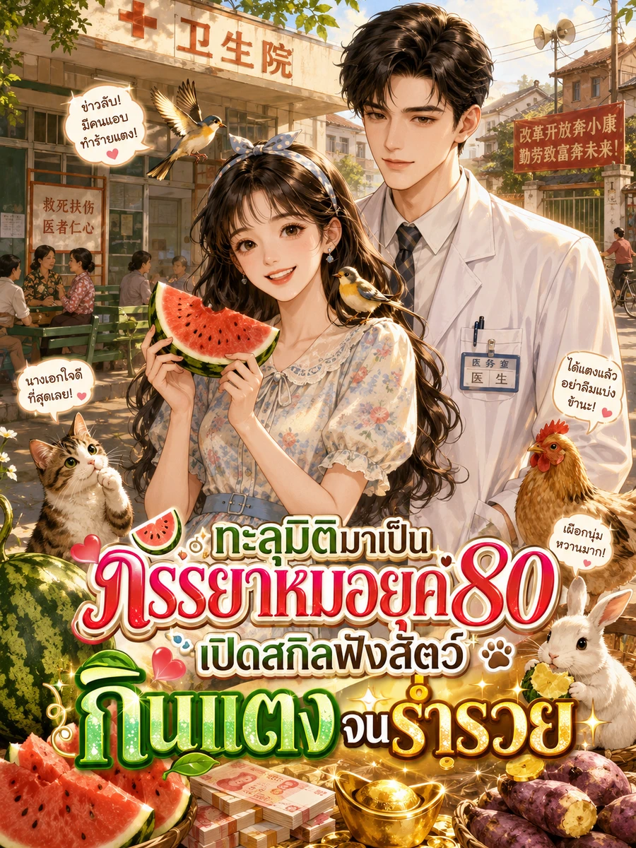 ปก [จบแล้ว] ทะลุมิติมาเป็นภรรยาหมอยุค 80 เปิดสกิลฟังเสียงสัตว์ กินแตงจนร่ํารวย
