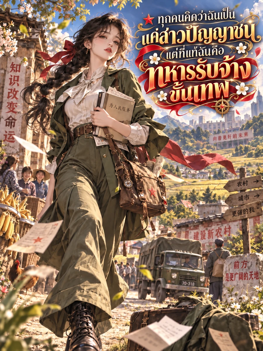 ปก ทุกคนคิดว่าฉันเป็นแค่สาวปัญญาชน ใครจะรู้ว่าฉันคือทหารรับจ้างขั้นเทพ