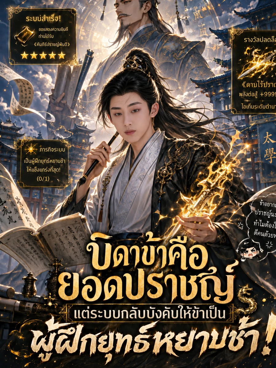 ปก บิดาข้าคือปราชญ์ศักดิ์สิทธิ์ แต่ระบบกลับบังคับให้ข้าเป็นผู้ฝึกยุทธ์หยาบช้า!