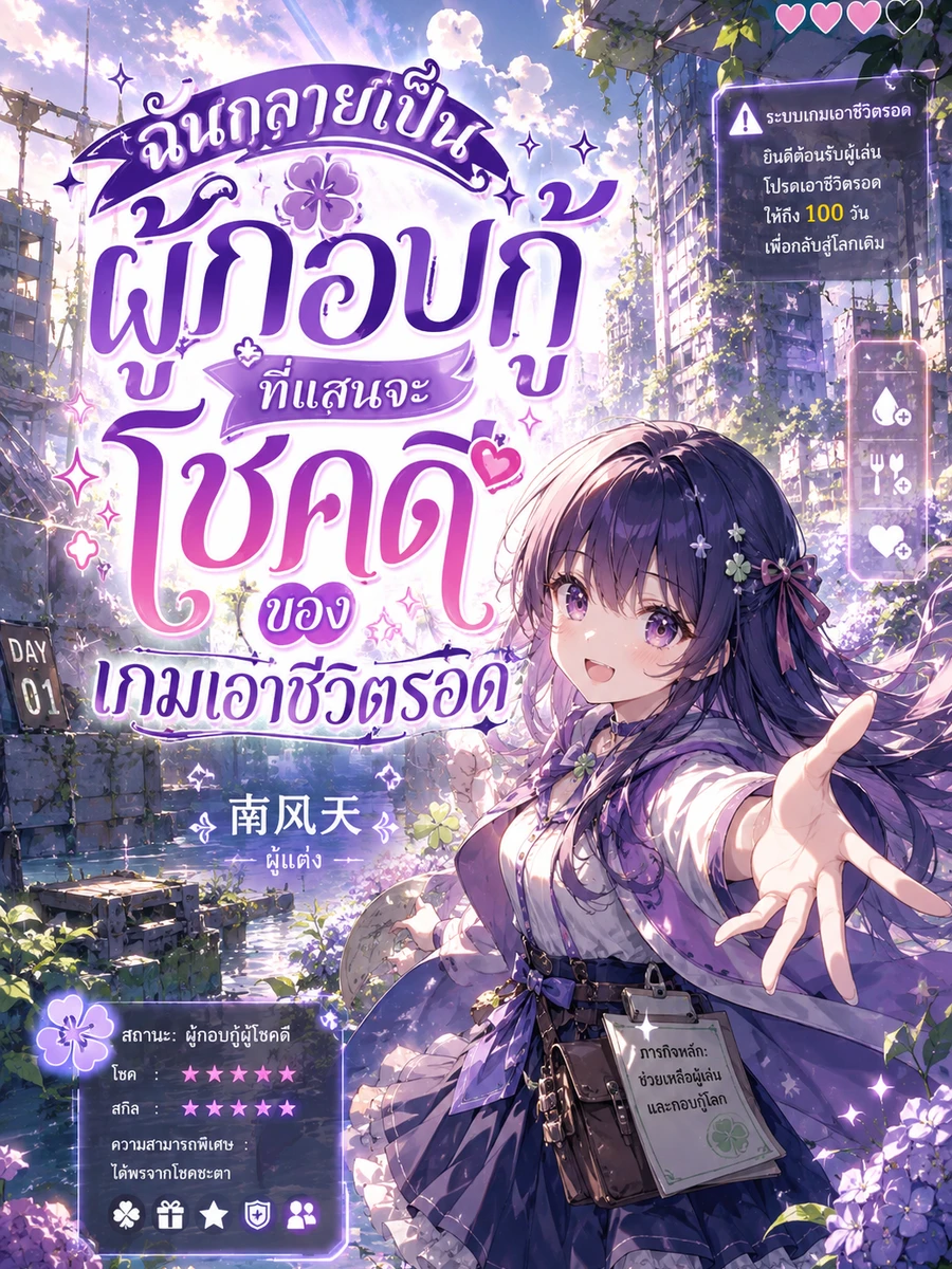 ปก ฉันกลายเป็นผู้กอบกู้ที่แสนจะโชคดีของเกมเอาชีวิตรอด