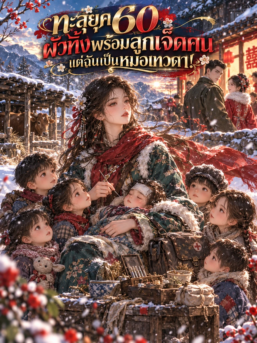ปก ทะลุยุค 60 ผัวทิ้งพร้อมลูกเจ็ดคน แต่ฉันเป็นหมอเทวดา!
