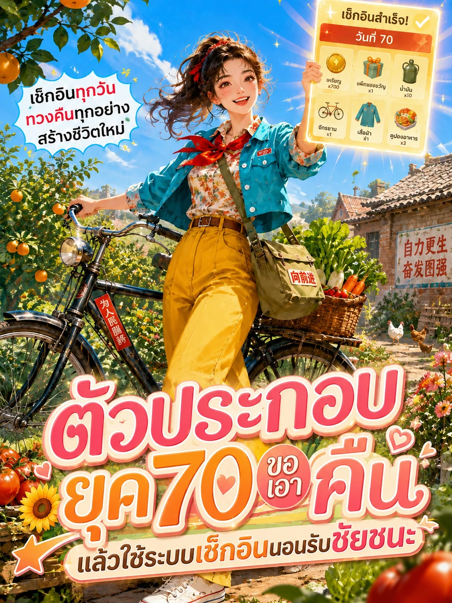 ปก [ฟรี50ตอน] ตัวประกอบยุค 70 ขอเอาคืน แล้วใช้ระบบเช็กอินนอนรับชัยชนะ