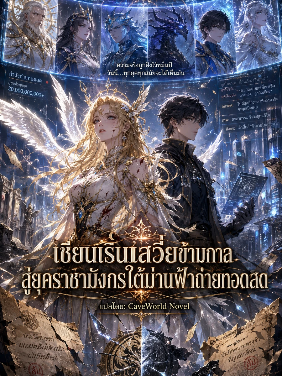 ปก เชียนเริ่นเสวี่ยข้ามกาล สู่ยุคราชามังกรใต้ม่านฟ้าถ่ายทอดสด