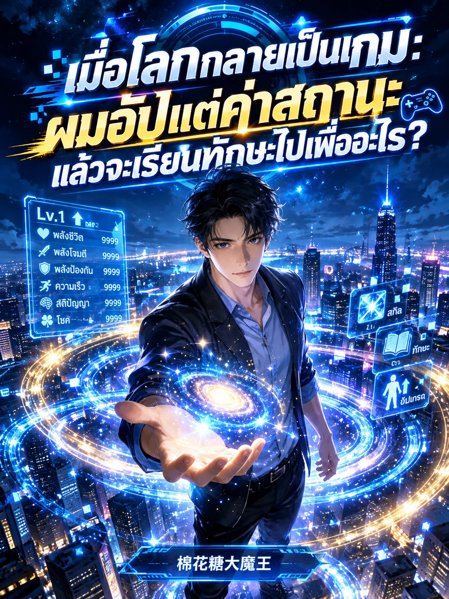 ปก "เมื่อโลกกลายเป็นเกม: ผมอัปแต่ค่าสถานะ แล้วจะเรียนทักษะไปเพื่ออะไร?"