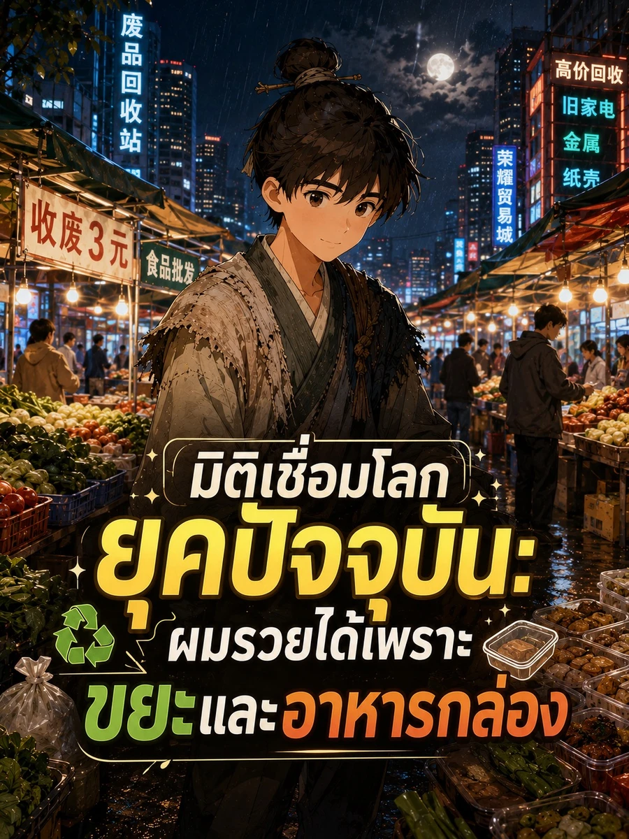 ปก [ จบ ] มิติเชื่อมโลกยุคปัจจุบัน: ผมรวยได้เพราะขยะและอาหารกล่อง