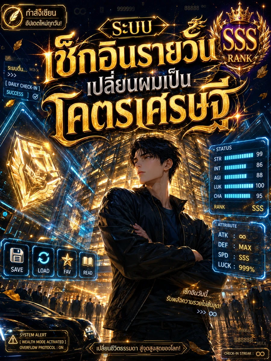 ปก ระบบเช็กอินรายวันเปลี่ยนผมเป็นโคตรเศรษฐี