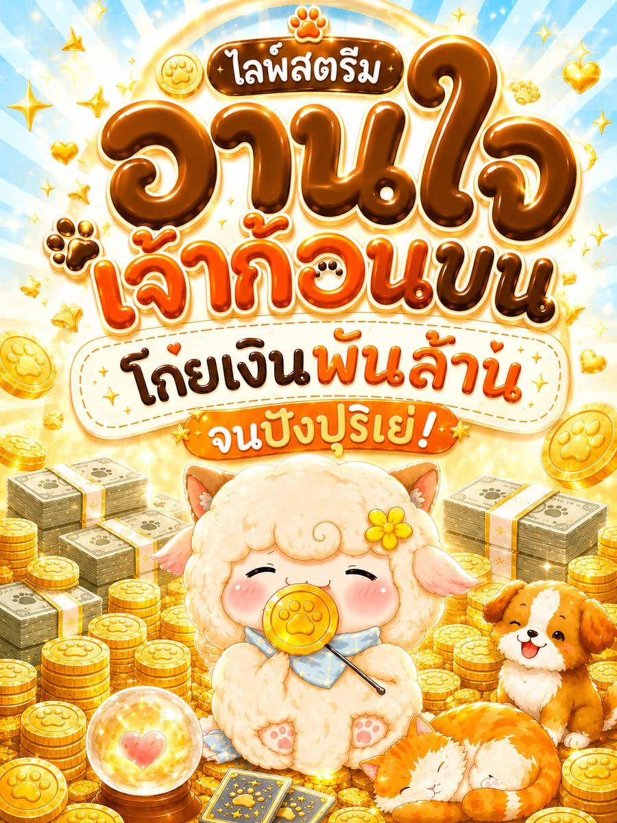 ปก (จบแล้ว) ไลฟ์สตรีมอ่านใจเจ้าก้อนขน: โกยเงินพันล้านจนปังปุริเย่!