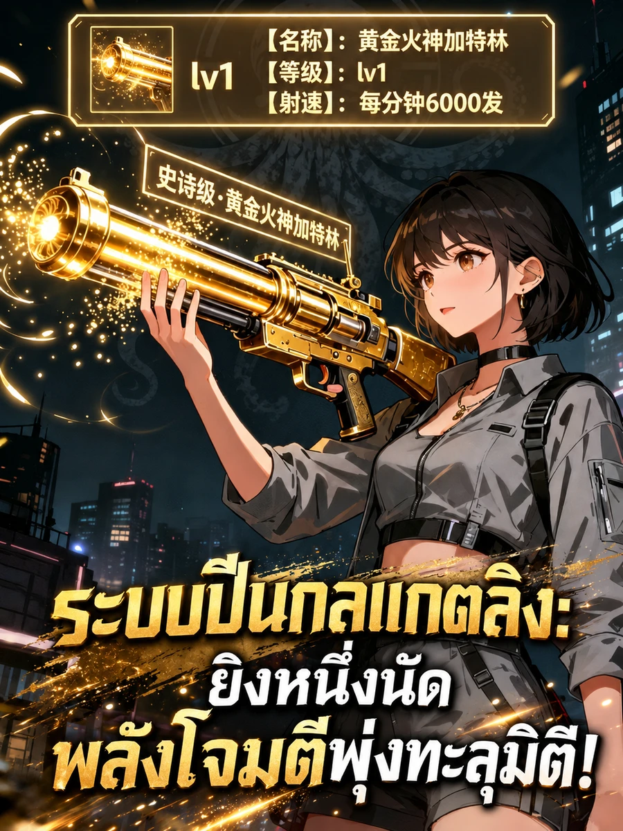 ปก ระบบปืนกลแกตลิง: ยิงหนึ่งนัด พลังโจมตีพุ่งทะลุมิติ!