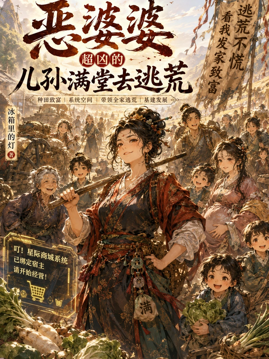 ปก ทะลุมิติมาเป็นแม่สามีตัวแสบ พาลูกหลานทั้งบ้านหนีภัยแล้ง