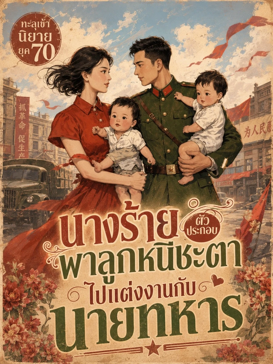 ปก ทะลุนิยายยุค 70 นางร้ายตัวประกอบพาลูกหนีชะตาไปแต่งงานกับนายทหาร
