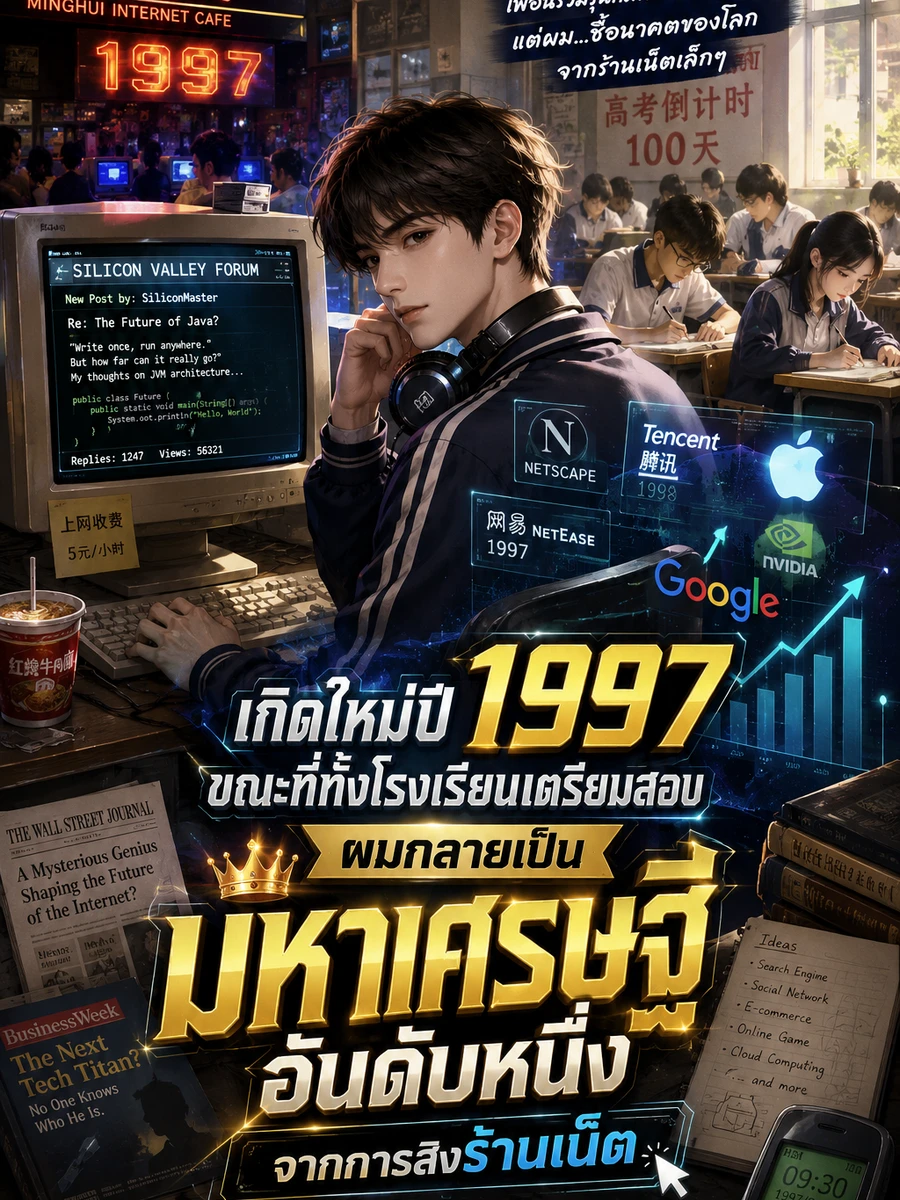 ปก [จบ] เกิดใหม่ปี 1997 ขณะที่ทั้งโรงเรียนเตรียมสอบ ผมกลายเป็นมหาเศรษฐีอันดับหนึ่งจากการสิงร้านเน็ต