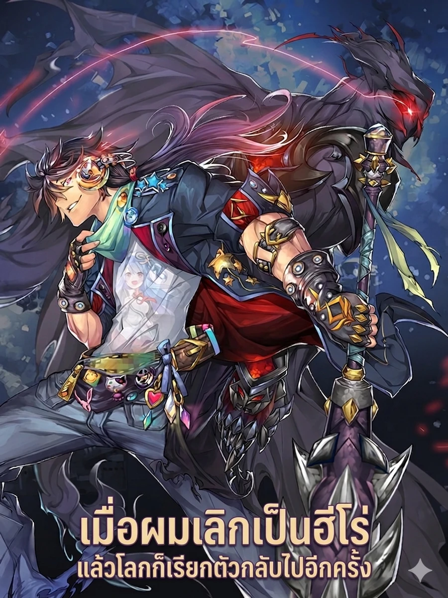 ปก เมื่อผมเลิกเป็นฮีโร่ แล้วโลกก็เรียกตัวกลับไปอีกครั้ง