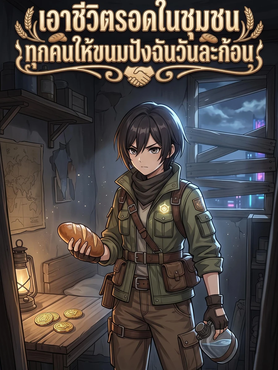 ปก เอาชีวิตรอดในชุมชน ทุกคนให้ขนมปังฉันวันละก้อน