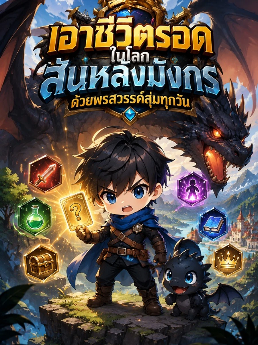 ปก เอาชีวิตรอดในโลกสันหลังมังกร ด้วยพรสวรรค์สุ่มทุกวัน