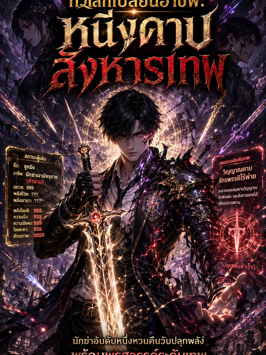 ปก เริ่มต้นด้วยพรสวรรค์ระดับเทพ ดาบเดียวสังหารพระเจ้า