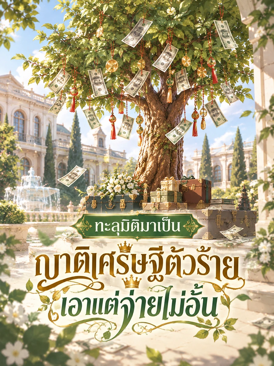 ปก ทะลุมิติมาเป็นญาติเศรษฐีตัวร้าย เอาแต่จ่ายไม่อั้น