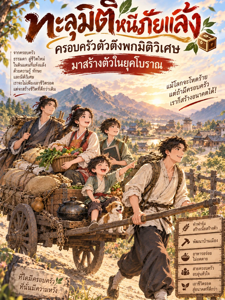 ปก ทะลุมิติหนีภัยแล้ง: ครอบครัวตัวตึงพกมิติวิเศษมาสร้างตัวในยุคโบราณ