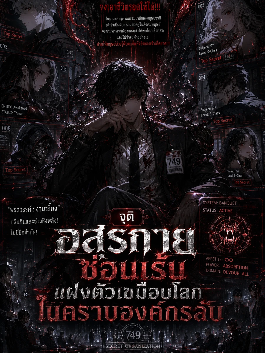 ปก จุติอสุรกายซ่อนเร้น แฝงตัวเขมือบโลกในคราบองค์กรลับ