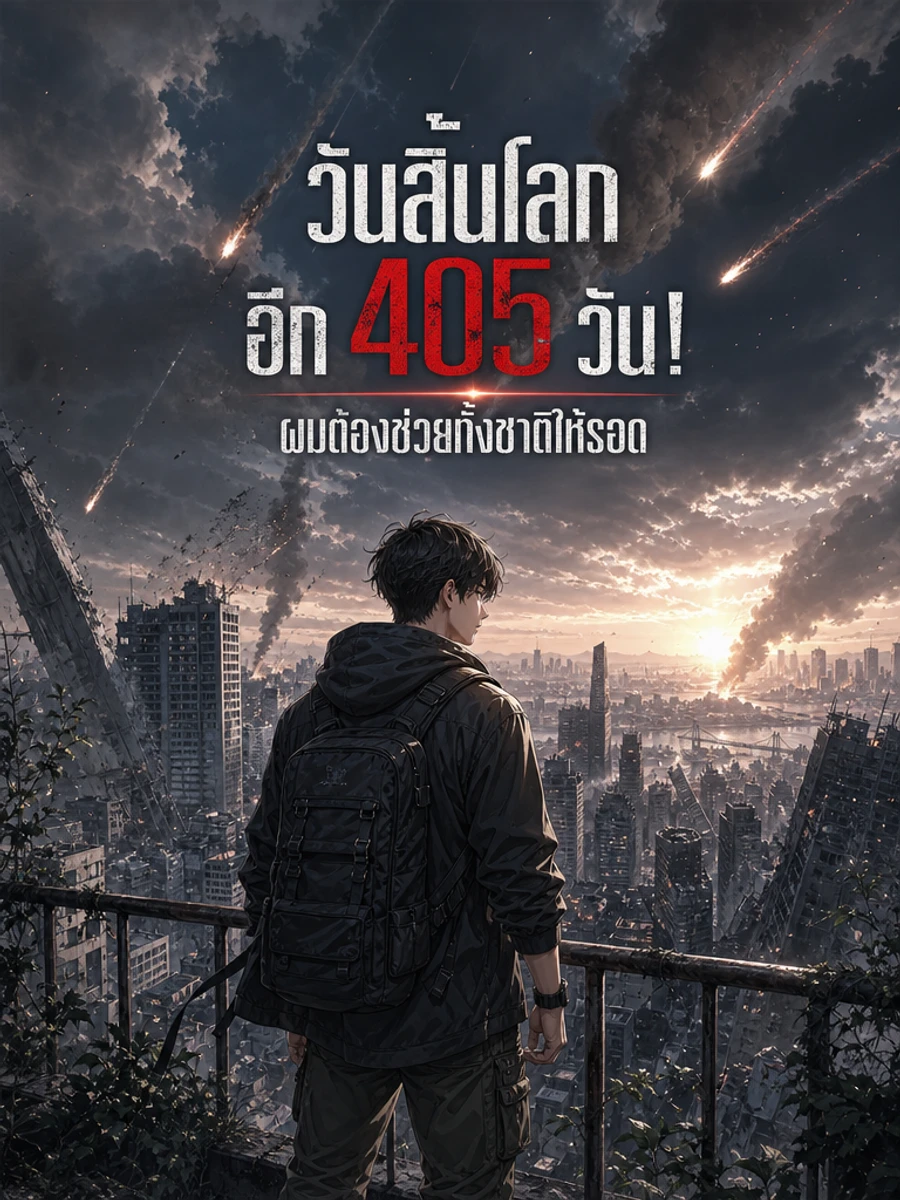 ปก วันสิ้นโลกอีก 405 วัน! ผมต้องช่วยทั้งชาติให้รอด