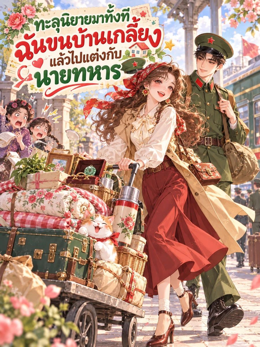ปก [จบแล้ว]ทะลุนิยายมาทั้งที ฉันขนบ้านเกลี้ยงแล้วไปแต่งกับนายทหาร