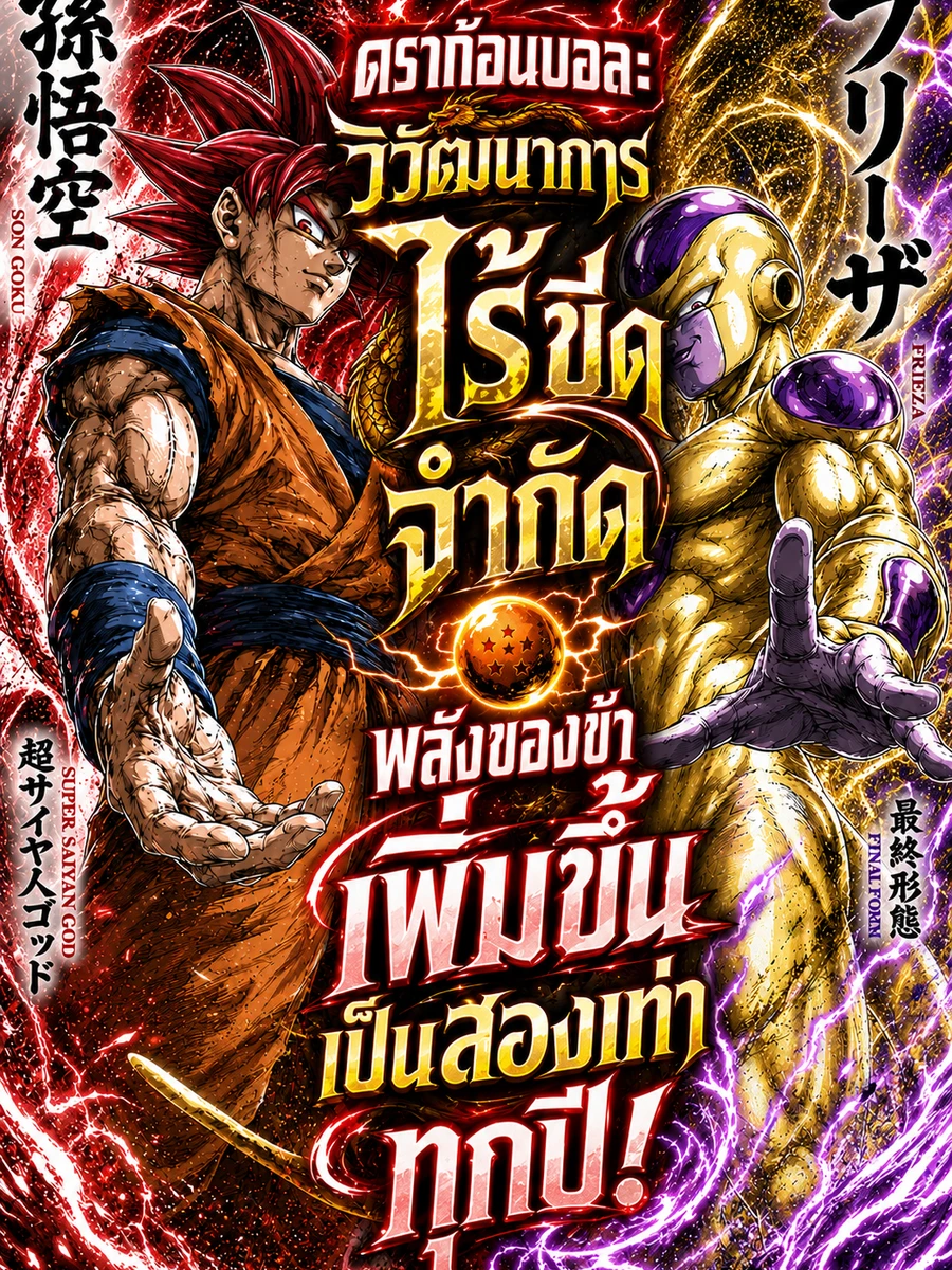 ปก ดราก้อนบอล วิวัฒนาการไร้ขีดจํากัด พลังของข้าเพิ่มขึ้นเป็นสองเท่าทุกปี