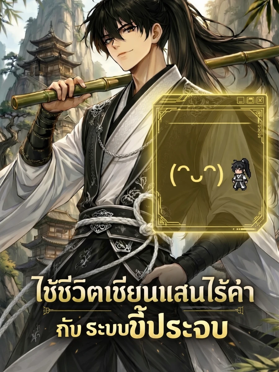 ปก "Living a Worthless Cultivator Life with a Flattering System"(ใช้ชีวิตเซียนแสนไร้ค่ากับระบบขี้ประจบ)