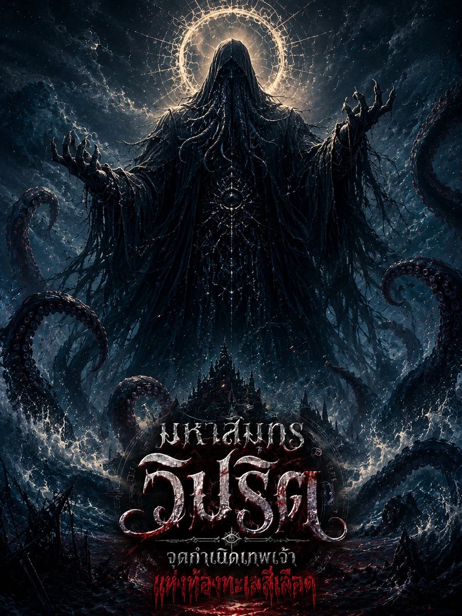 ปก มหาสมุทรวิปริต: จุดกําเนิดเทพเจ้าแห่งท้องทะเลสีเลือด