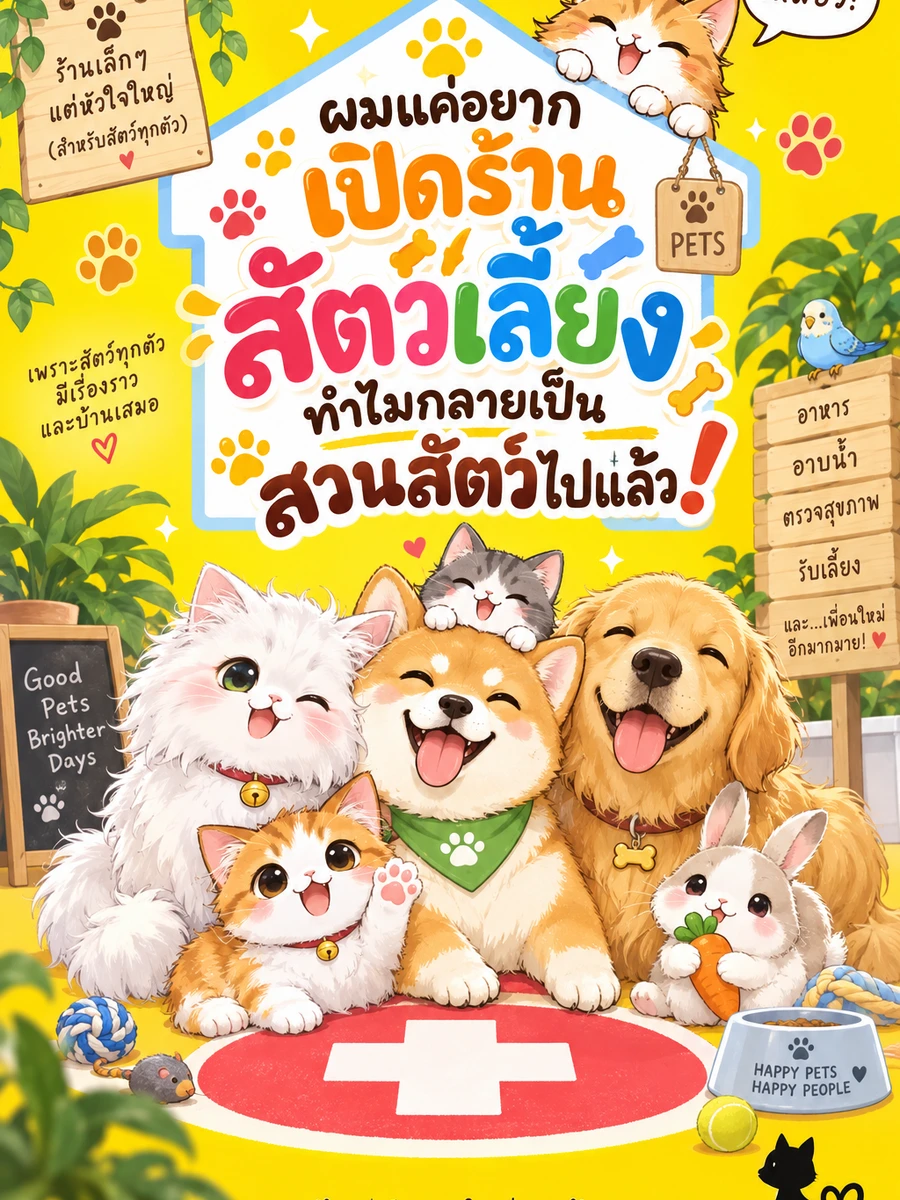 ปก ผมแค่อยากเปิดร้านสัตว์เลี้ยง ทําไมกลายเป็นสวนสัตว์ไปแล้ว