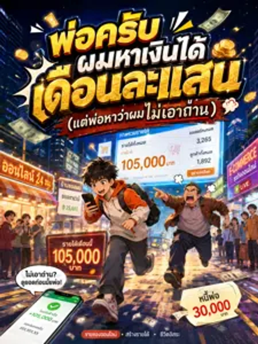 ปก พ่อครับ ผมหาเงินได้เดือนละแสน (แต่พ่อหาว่าผมไม่เอาถ่าน)