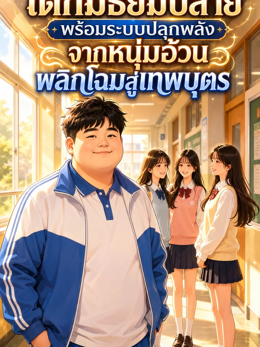 ปก "เกิดใหม่เป็นเด็กมัธยมปลายพร้อมระบบปลุกพลัง จากหนุ่มอ้วนพลิกโฉมสู่เทพบุตร"